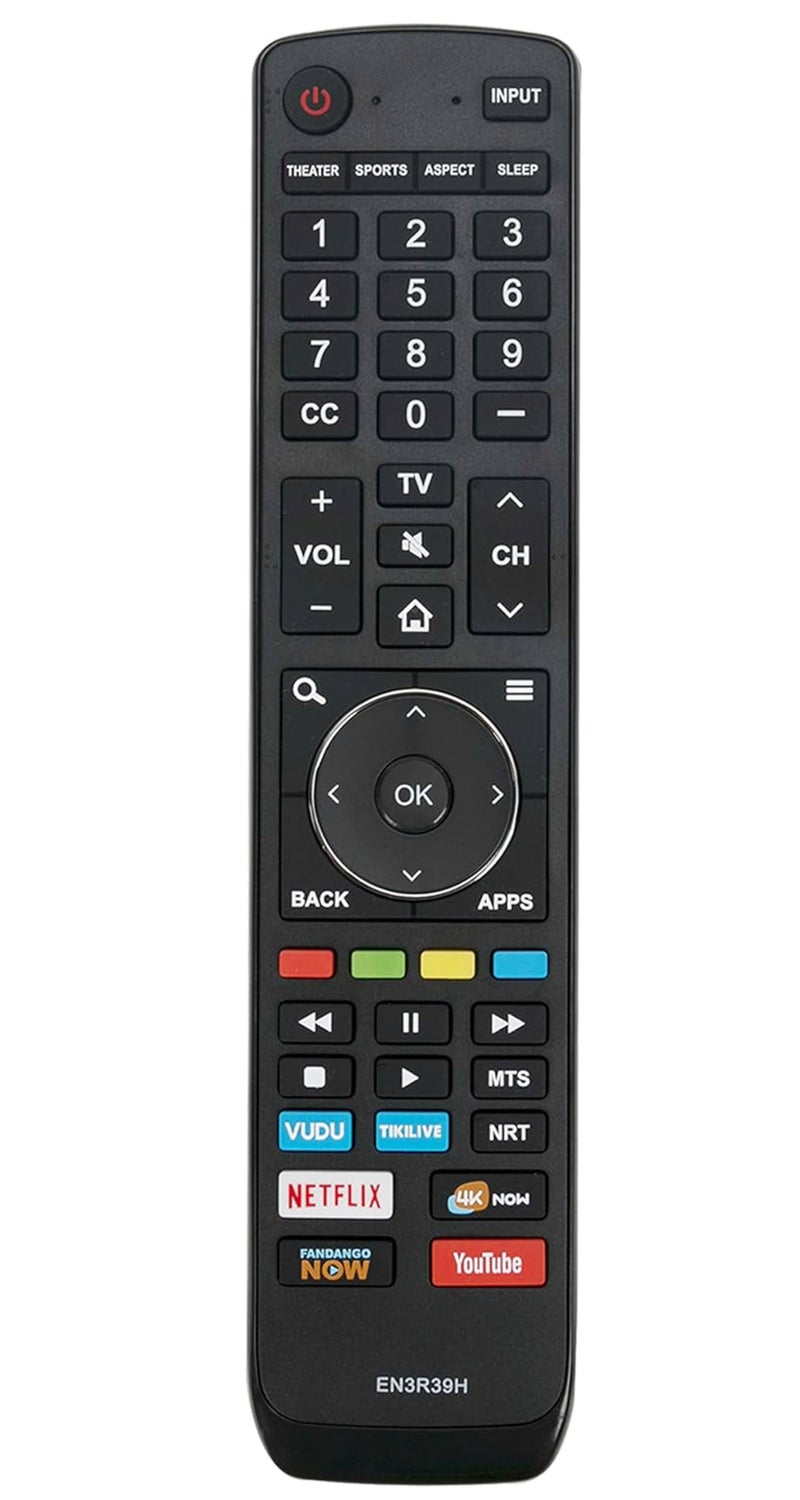 Vinabty EN3R39H Replaced Remote fit for Hisense Smart 4K LED TV LC-55Q7030U 55H6E 55EU6070 55H6080E 55R6000 55R6000E 55R7E 55R6E 55R6040E 55R6000E 49H6E 65H6E 65R6070E LC-55Q620U LC-55Q7040U LC-55Q7000U 55H6E - Image 1